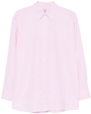 TOTEME Striped Tumbled Shirt - Pink