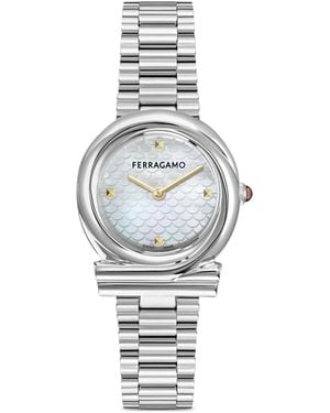 Ferragamo Gancini Twisted 32Mm Watch - White