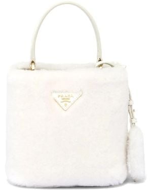 Prada Borsa Tote Panier Mini - Bianco