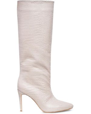 Ginissima Milla Crocodile-Embossed Boots - White