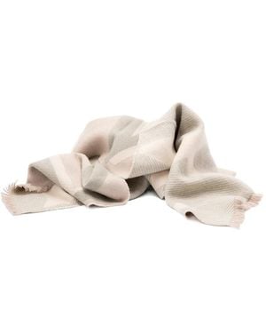 Loewe Logo-Pattern Frayed Scarf - White