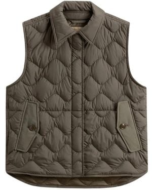 Woolrich Heritage Quilted Buttoned Gilet - Grey