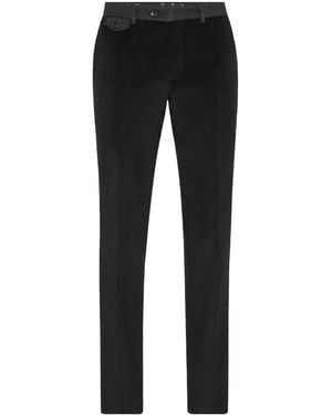 Billionaire Velvet Straight Trousers - Black