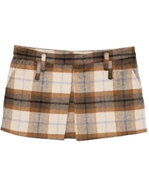 Ksubi Addison Plaid Mini Skirt - Natural