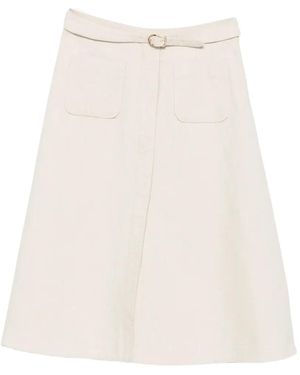 Dorothee Schumacher Belted Patch-Pocket Midi Skirt - White
