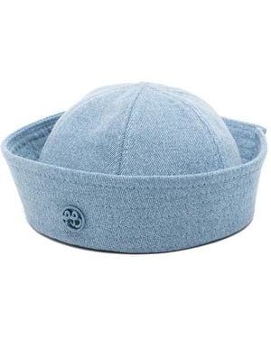 Ruslan Baginskiy Rb Logo-Embroidered Denim Sailor Hat - Blue