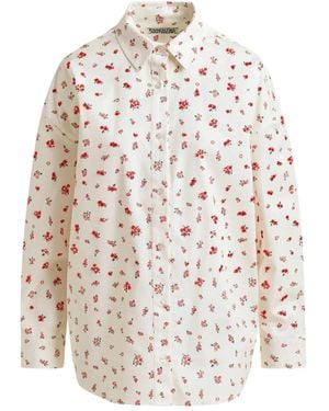Essentiel Antwerp Chemise En Coton À Fleurs - Blanc