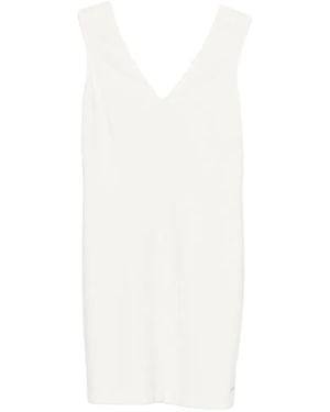 Calvin Klein V-Neck Sleeveless Dress - White