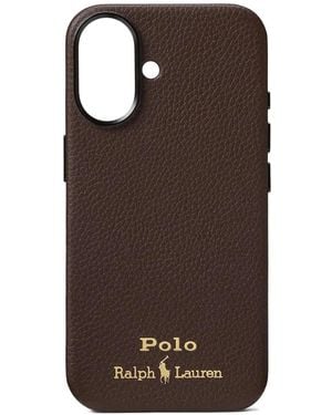 Polo Ralph Lauren Iphone 16 Leather Case - Brown