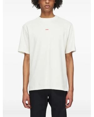UNNA Heart-Print Logo-Print T-Shirt - White
