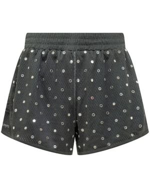 Pinko Mesh Strass Shorts - Gray