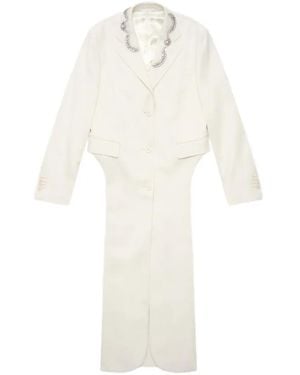 Simone Rocha Cutout Embellished Coat - White