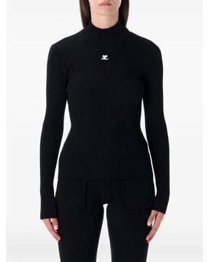 Courreges Reedition Ribbed High-neck Sweater - ブルー