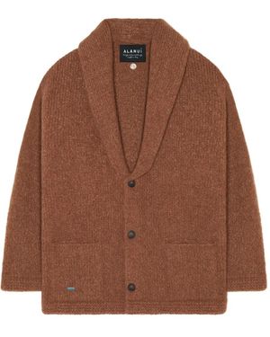 Alanui Shawl-Collar Button Cardigan - Brown