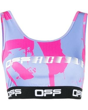 Off-White c/o Virgil Abloh Logo-Print Sports Bra - Pink