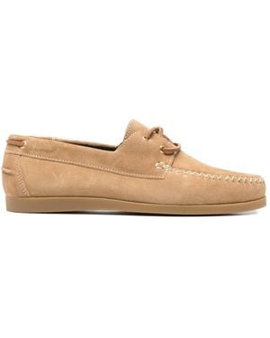 VINNY'S Almond-Toe Boat Shoes - White
