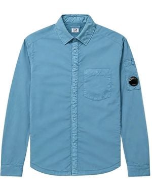 C.P. Company Chrome-R Lens Padded Button Overshirt - Blue