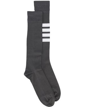 Thom Browne Cotton 4-Bar Over-The-Calf Socks - Grey