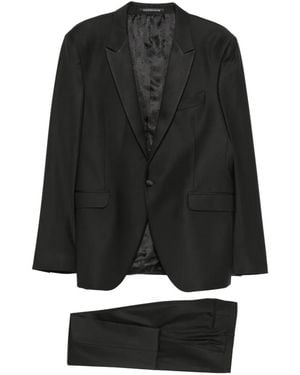 Carlo Pignatelli Peak-Lapel Single-Breasted Suit - Black