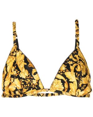 Versace バロッコプリント シルクブラ - メタリック
