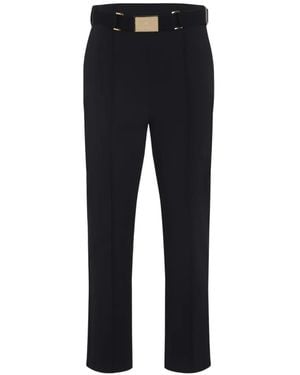 Elisabetta Franchi Buckle Belted Trousers - Blue