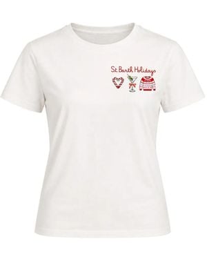 MC2 Saint Barth Besticktes Emilie T-Shirt - Weiß