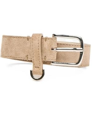 Peserico Suede Ring-Detail Belt - Natural