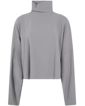 Rick Owens Top Con Cuello Alto - Gris