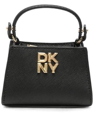 DKNY Micro Foster Logo-Plaque Chain-Link Mini Bag - Black