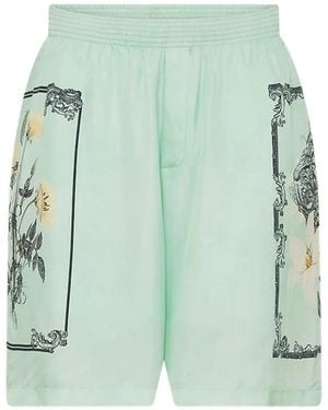 CAMILLA Floral-pattern Silk Shorts - グリーン
