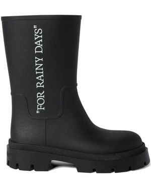 Off-White c/o Virgil Abloh Slogan-Print Platform Boots - Black