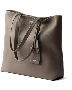 Prada Leather Tote Bag - Brown