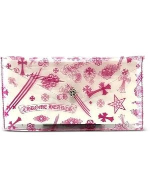 Chrome Hearts Mini Graphic-Print Clutch Bag - Pink