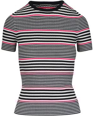 Akris Punto Gestreiftes T-Shirt - Schwarz
