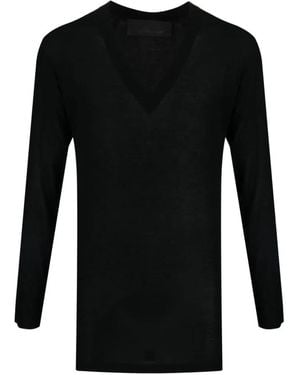 Tessitura Long-Sleeve V-Neck T-Shirt - Blue