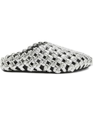 A.W.A.K.E. MODE Weaved Clog Mules - White
