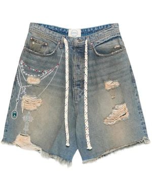 ERCOLE STUDIO Pantalones Cortos Con Detalle De Cadena - Azul