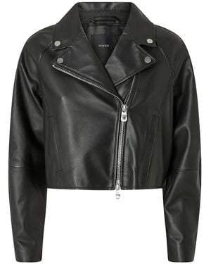 ジャケット PINKO Women Jackets 103897A21L Z99 black Soft nappa leather biker jacket PINKO → Shop Online