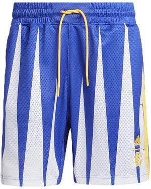 adidas Geometric-Print Shorts - Blue