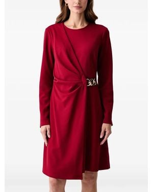 Joseph Ribkoff Mini Chain-Detail Draped Dress - Red
