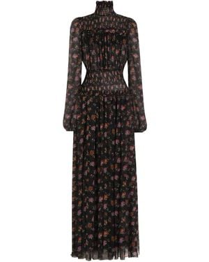 Dolce & Gabbana Floral Maxi Dress - Black