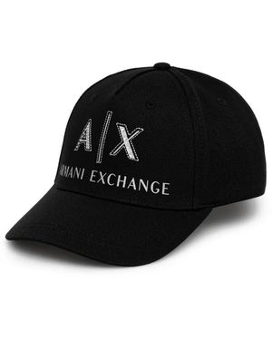ARMANI EXCHANGE Logo-Detail Basbeall Cap - Black