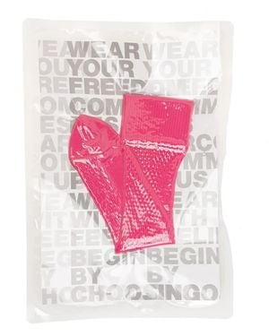 Comme des Garçons Cut-Out Elasticated Socks - Pink