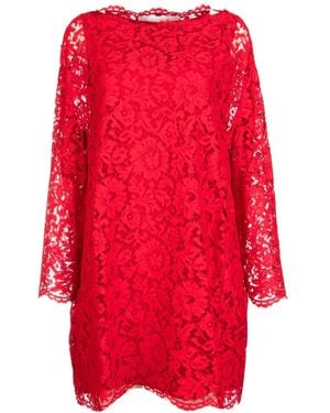 Valentino Garavani Floral-Lace Mini Dress - Red