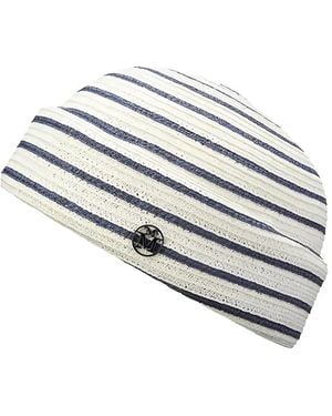 Maison Michel Ugo Striped Straw Beanie Hat - White