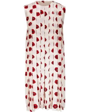 KHAITE Vestido Blazz con estampado gráfico - Rojo