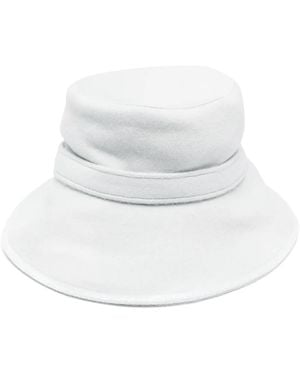 Alberta Ferretti Logo Plaque Bucket Bag - White