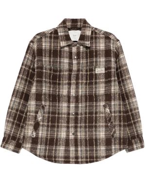 DUNST Checked Patch-Pocket Shirt - Brown
