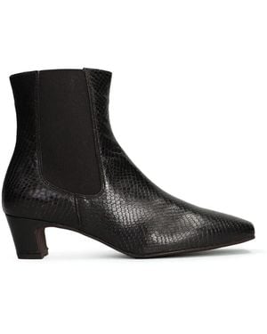 Pedro Miralles Snakeskin-Effect Ankle Boots - Black