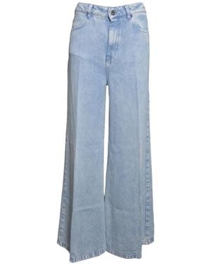 SOLOTRE Acid-Wash Wide-Leg Jeans - Blue